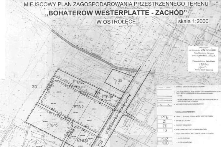 Przykładowa mapa do planu miejscowego zagospodarowania przestrzeni