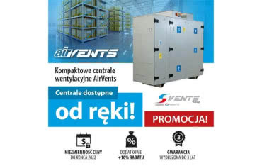 Kompaktowe centrale wentylacyjne AirVents dostępne od ręki