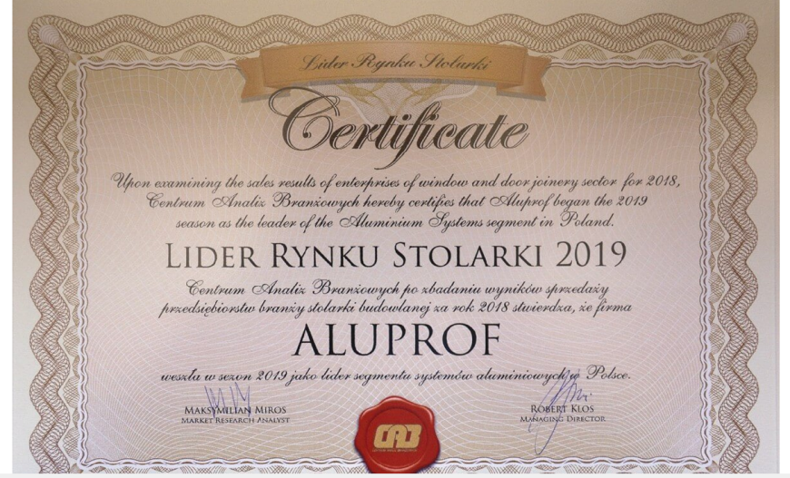 Podwójny tytuł Lidera rynku Stolarki, 11 raz dla firmy Aluprof