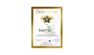 Bardzo Dobra Marka - certyfikat dla firmy Komiz 