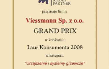 Laur Konsumenta dla firmy Viessmann