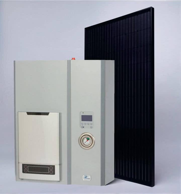 Kocioł elektryczny i panel fotowoltaiczny Kocioł elektryczny i panel fotowoltaiczny