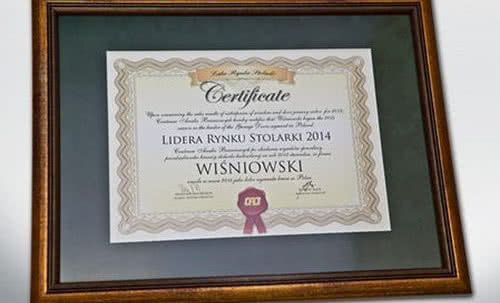 WIŚNIOWSKI Liderem Rynku Stolarki 2014